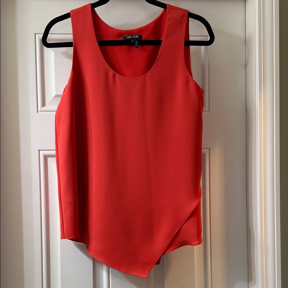 NIC+ZOE Vibrant Red Sleeveless Blouse